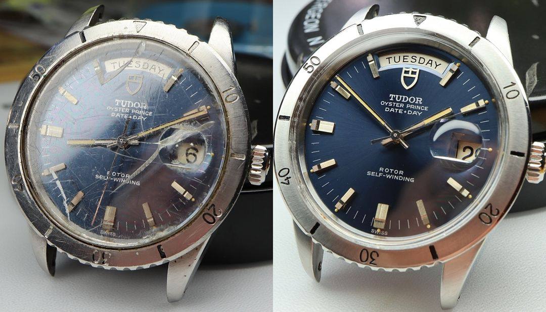 Работа над винтажными часами Tudor Date+Day